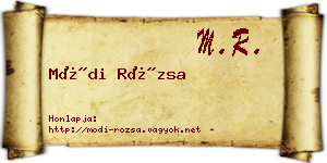 Módi Rózsa névjegykártya
